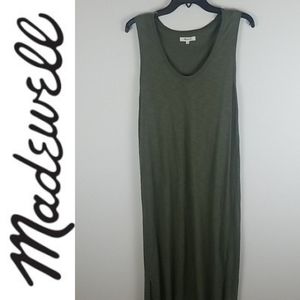 Madewell Midi Tank T-shirt Dress Olive Green